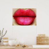 Rote Lippen Poster (Küche)