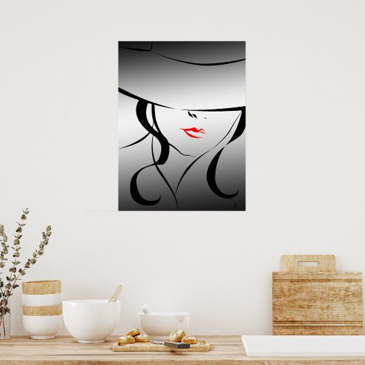 Rote Lippen Poster (Küche)