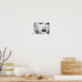 Rote Lippen Poster (Küche)