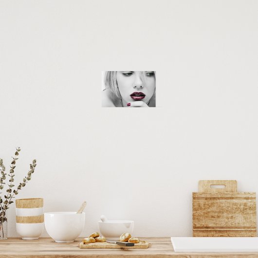 Rote Lippen Poster (Küche)