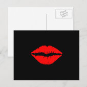 Rote Lippen Postkarte (Vorne/Hinten)