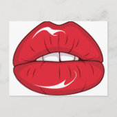 Rote Lippen Postkarte (Vorderseite)