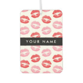 Rote Lippen, rosa Lippen, Kuss, Ihr Name, personal Autolufterfrischer (Vorderseite)