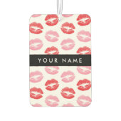 Rote Lippen, rosa Lippen, Kuss, Ihr Name, personal Autolufterfrischer (Rückseite)
