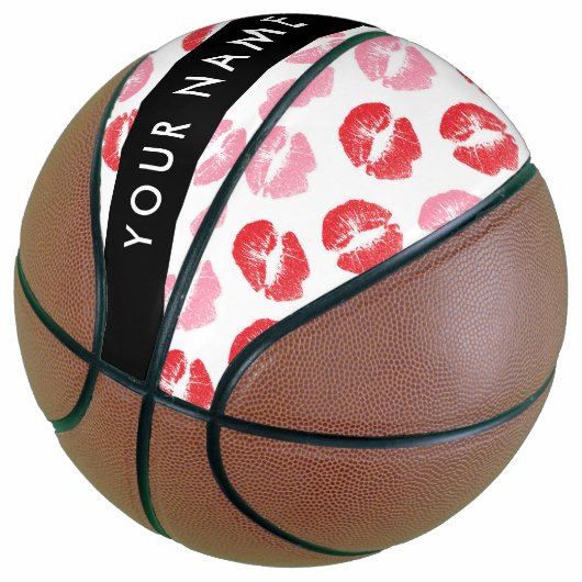 Rote Lippen, rosa Lippen, Kuss, Ihr Name, personal Basketball (angewinkelt)