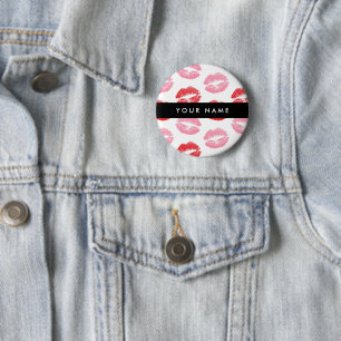 Rote Lippen, rosa Lippen, Kuss, Ihr Name, personal Button