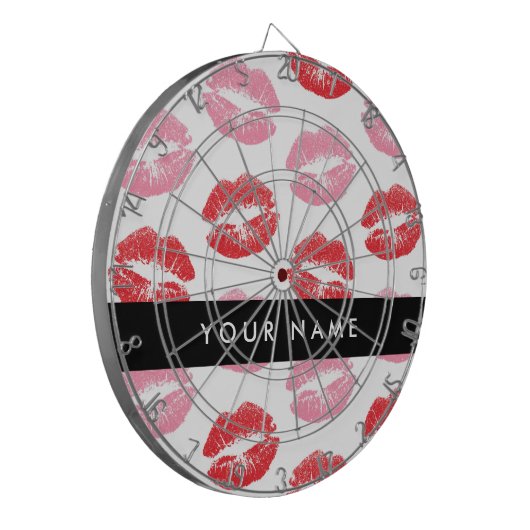 Rote Lippen, rosa Lippen, Kuss, Ihr Name, personal Dartscheibe (Vorderseite Links)