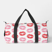 Rote Lippen, rosa Lippen, Kuss, Ihr Name, personal Duffle Bag (Vorderseite)