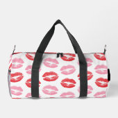 Rote Lippen, rosa Lippen, Kuss, Ihr Name, personal Duffle Bag (Rückseite)