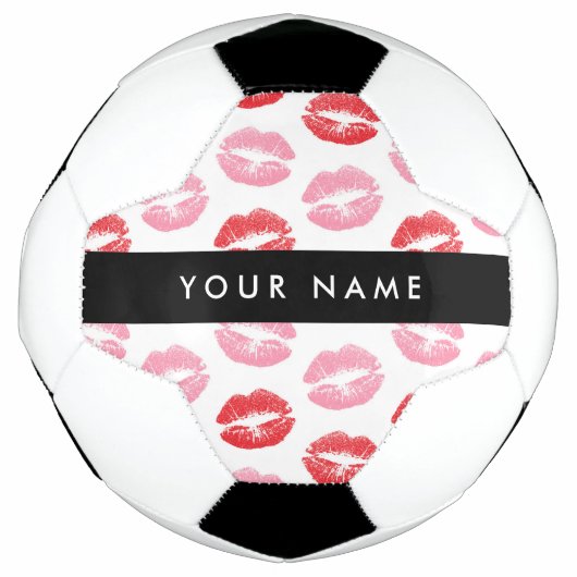 Rote Lippen, rosa Lippen, Kuss, Ihr Name, personal Fußball (Vorderseite)