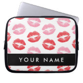 Rote Lippen, rosa Lippen, Kuss, Ihr Name, personal Laptopschutzhülle (Vorderseite)