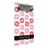 Rote Lippen, rosa Lippen, Kuss, Ihr Name, personal Mini Klemmbrett (Schrägansicht)