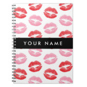Rote Lippen, rosa Lippen, Kuss, Ihr Name, personal Notizblock (Vorderseite)