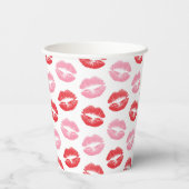 Rote Lippen, rosa Lippen, Kuss, Ihr Name, personal Pappbecher (Rückseite)