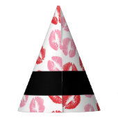 Rote Lippen, rosa Lippen, Kuss, Ihr Name, personal Partyhütchen (Rückseite)