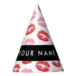 Rote Lippen, rosa Lippen, Kuss, Ihr Name, personal Partyhütchen