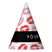 Rote Lippen, rosa Lippen, Kuss, Ihr Name, personal Partyhütchen (Links)