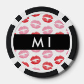 Rote Lippen, rosa Lippen, Kuss, Ihr Name, personal Pokerchips (Rückseite)