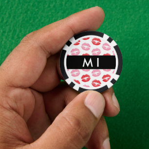 Rote Lippen, rosa Lippen, Kuss, Ihr Name, personal Pokerchips