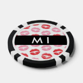 Rote Lippen, rosa Lippen, Kuss, Ihr Name, personal Pokerchips (Einzeln)
