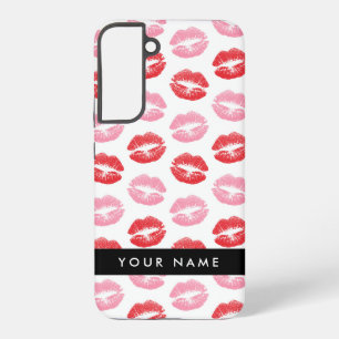 Rote Lippen, rosa Lippen, Kuss, Ihr Name, personal Samsung Galaxy Hülle