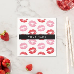 Rote Lippen, rosa Lippen, Kuss, Ihr Name, personal Serviette