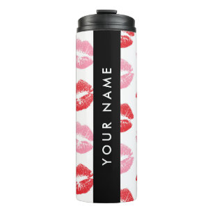 Rote Lippen, rosa Lippen, Kuss, Ihr Name, personal Thermosbecher