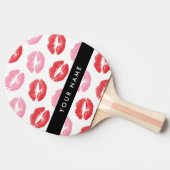 Rote Lippen, rosa Lippen, Kuss, Ihr Name, personal Tischtennis Schläger (Seitenansicht)