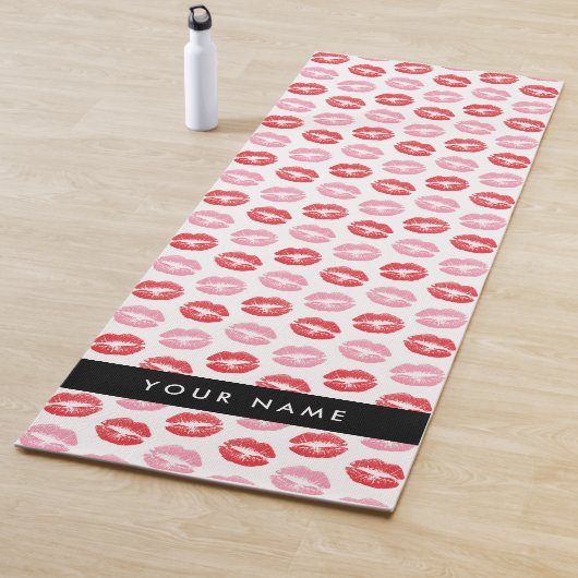 Rote Lippen, rosa Lippen, Kuss, Ihr Name, personal Yogamatte (Beispiel)