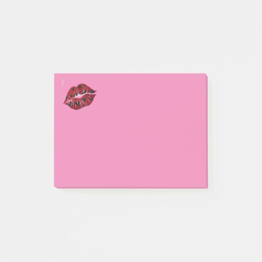 Rote Lippen Rosa Post-it-Noten Post-it Klebezettel (Vorderseite)