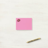 Rote Lippen Rosa Post-it-Noten Post-it Klebezettel (Auf Schreibtisch)