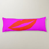 Rote Lippen Rosa Seitenschläferkissen (Rückseite)