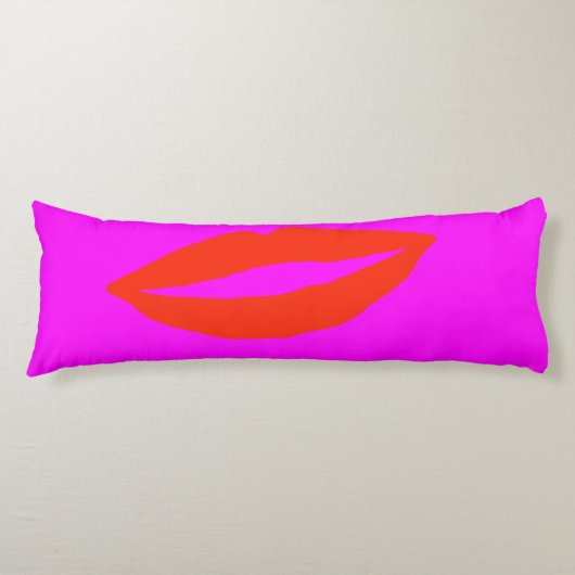 Rote Lippen Rosa Seitenschläferkissen (Vorderseite)
