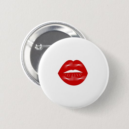Rote Lippen, roter Lippenstift Button (Vorne & Hinten)