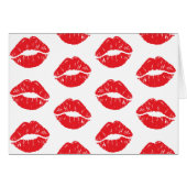 Rote Lippen, roter Lippenstift, Kuss, Lippenmuster (Vorderseite (Horizontal))