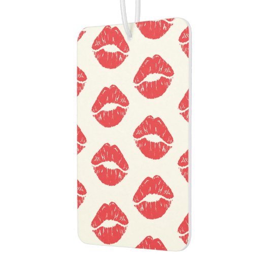 Rote Lippen, roter Lippenstift, Kuss, Lippenmuster Autolufterfrischer (Links)