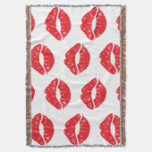 Rote Lippen, roter Lippenstift, Kuss, Lippenmuster Decke (Vorderseite Vertikal)