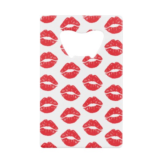 Rote Lippen, roter Lippenstift, Kuss, Lippenmuster Geldbeutel Flaschenöffner (Vorderseite)