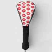 Rote Lippen, roter Lippenstift, Kuss, Lippenmuster Golf Headcover (Vorderseite)