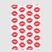 Rote Lippen, roter Lippenstift, Kuss, Lippenmuster Golfhandtuch (Vorderseite)
