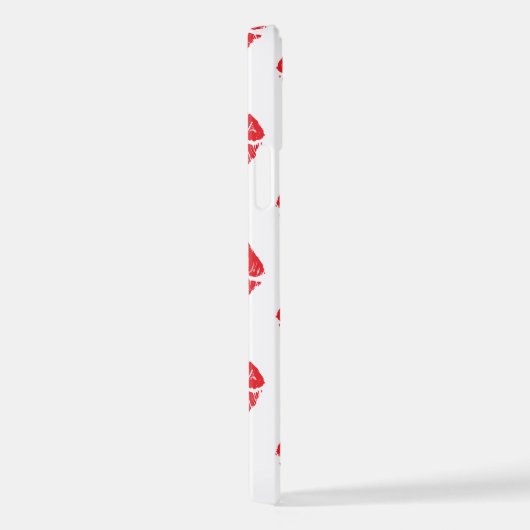 Rote Lippen, roter Lippenstift, Kuss, Lippenmuster iPhone Hülle (Rechte Seite)