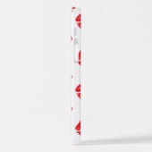 Rote Lippen, roter Lippenstift, Kuss, Lippenmuster iPhone Hülle (Linke Seite)