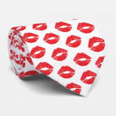 Rote Lippen, roter Lippenstift, Kuss, Lippenmuster Krawatte (Gerollt)