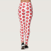 Rote Lippen, roter Lippenstift, Kuss, Lippenmuster Leggings (Rückseite)