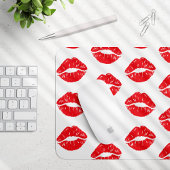 Rote Lippen, roter Lippenstift, Kuss, Lippenmuster Mousepad