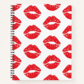 Rote Lippen, roter Lippenstift, Kuss, Lippenmuster Notizblock (Vorderseite)
