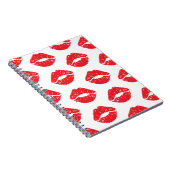 Rote Lippen, roter Lippenstift, Kuss, Lippenmuster Notizblock (Rechte Seite)