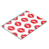 Rote Lippen, roter Lippenstift, Kuss, Lippenmuster Notizblock (Linke Seite)