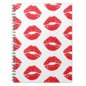 Rote Lippen, roter Lippenstift, Kuss, Lippenmuster Notizblock (Vorderseite)