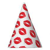 Rote Lippen, roter Lippenstift, Kuss, Lippenmuster Partyhütchen (Rechts)
